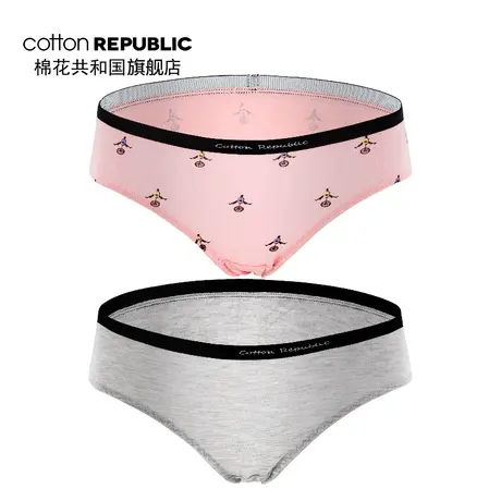 Cotton Republic/棉花共和国女士莫代尔印花三角内裤图片