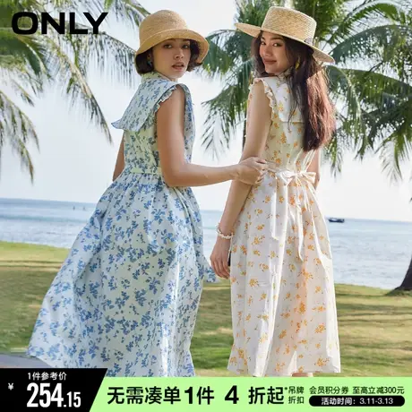 ONLY冬季气质显瘦休闲中长裙海边碎花连衣裙女|123107020图片
