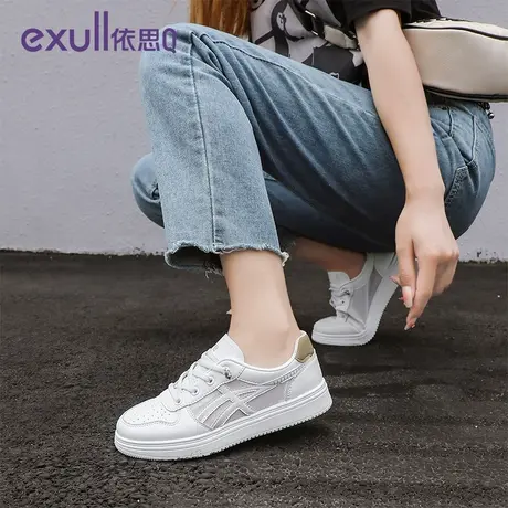 依思Q小白鞋女2023秋冬季新款薄款透气网面平底休闲鞋板鞋运动鞋商品大图