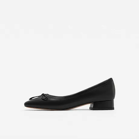 Nine West/玖熙2023年秋季新款单鞋女低跟方头蝴蝶结浅口粗跟女鞋图片