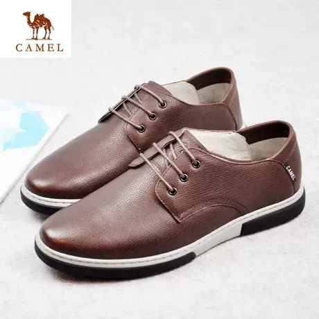 Camel/骆驼男鞋春季新品羊皮舒适休闲时尚耐磨系带皮鞋A201047323商品大图