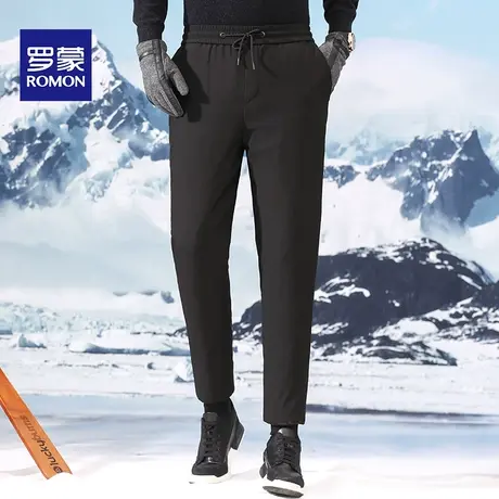 罗蒙冬季羽绒裤男外穿加绒加厚白鸭绒时尚潮流户外防寒保暖休闲裤图片