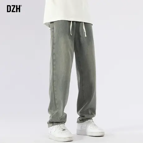 男士蓝色牛仔裤男直筒宽松潮牌美式裤子夏季2023新款休闲长裤百搭商品大图