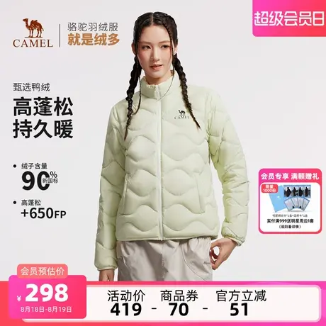 骆驼女装轻薄羽绒服立领短款2025冬新款90绒百搭保暖排骨羽绒外套商品大图