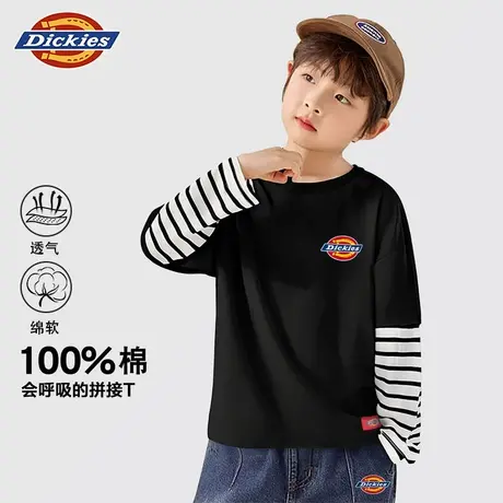 Dickies童装男童长袖上衣儿童秋季纯棉潮牌T恤女孩2025新款上衣A商品大图