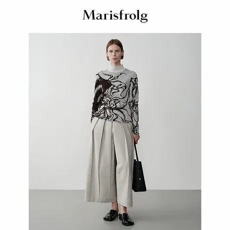 【艺术家灵感】Marisfrolg玛丝菲尔冬纯羊毛高领针织衫图片