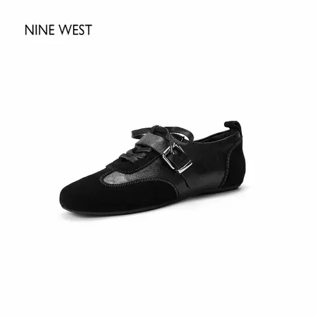 Nine West/玖熙2025新款复古真皮休闲鞋女内增高运动底单鞋女商品大图