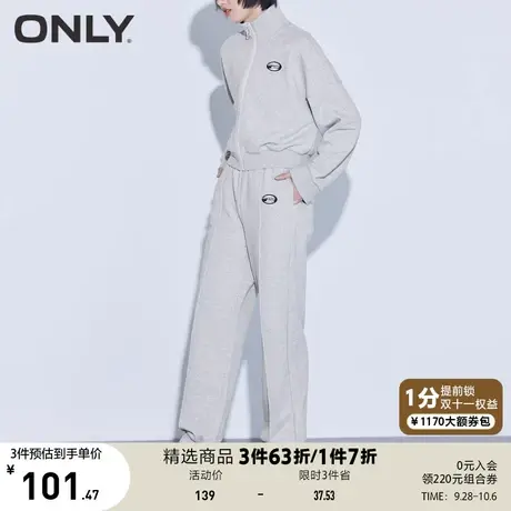 ONLY奥莱夏季宽松显瘦舒适运动百搭logo休闲裤女商品大图