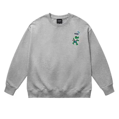 2023秋冬季新款oversize小鳄鱼印花卫衣宽松慵懒风显瘦情侣上衣商品大图