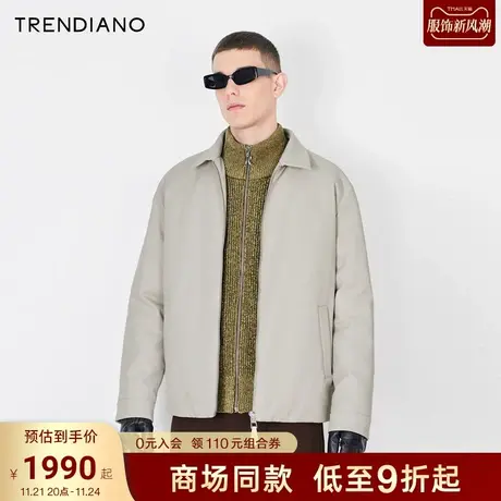 TRENDIANO官方简约微阔翻领羽绒服外套男潮2023新款冬季图片