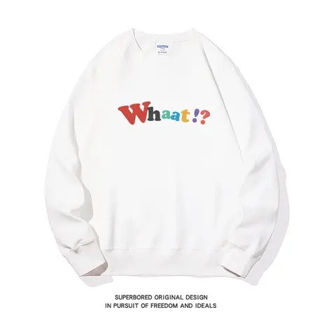 小众设计感港风字母印花卫衣男秋冬季圆领宽松休闲套头情侣装上衣商品大图