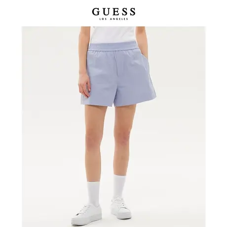 GUESS女士松紧高腰棉质宽松西装短裤休闲短裤-W3PD1EW55R0商品大图