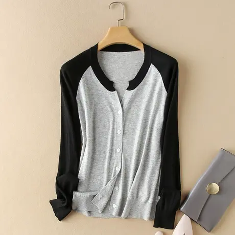 针织羊毛开衫女春装2024新款宽松软糯内搭打底衫薄款毛衣爆款外套商品大图