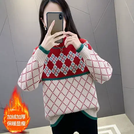 半高领女士毛衣女加厚冬季2023年新款爆款打底衫时尚洋气内搭春装商品大图
