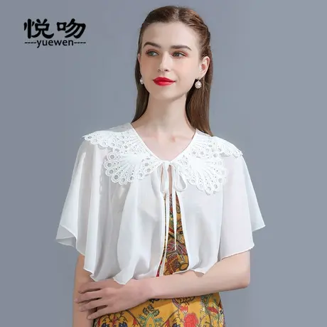 雪纺斗篷披肩夏季配裙子2023新款旗袍外搭开衫小披肩女百搭短款图片