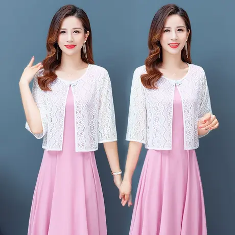 蕾丝镂空小外搭女夏季短款配裙子吊带开衫薄款防晒披肩外套空调衫图片