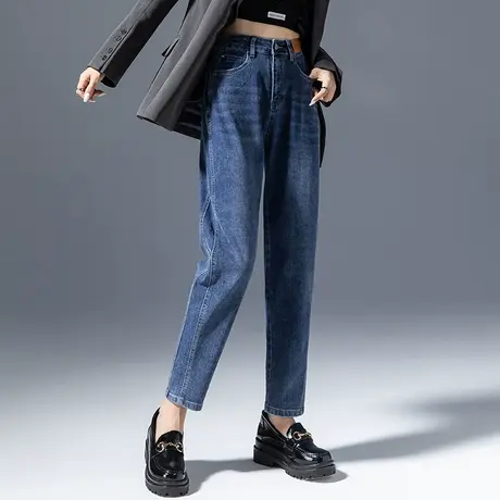 高腰潮牌牛仔裤女2023年新款春秋女裤显瘦裤子萝卜裤老爹裤哈伦裤商品大图