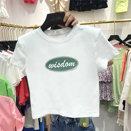 印花短袖t恤女2023年新款夏ins潮宽松t桖设计感小众夏季薄款上衣图片