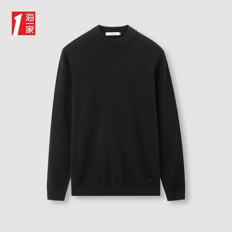 海一家半高领打底衫2023冬季新款保暖舒适基础休闲柔软毛衣男商品大图