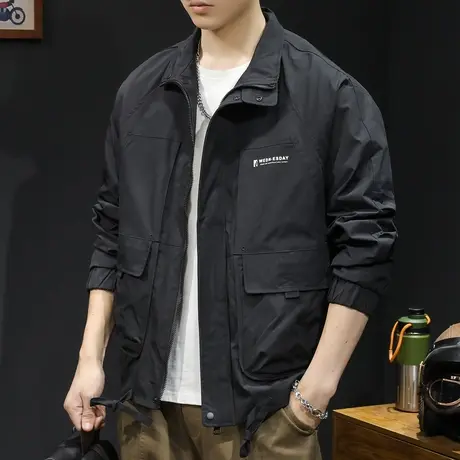 夹克男外套春秋潮牌男装工装大码男款薄款上衣男士冲锋衣2023新款图片