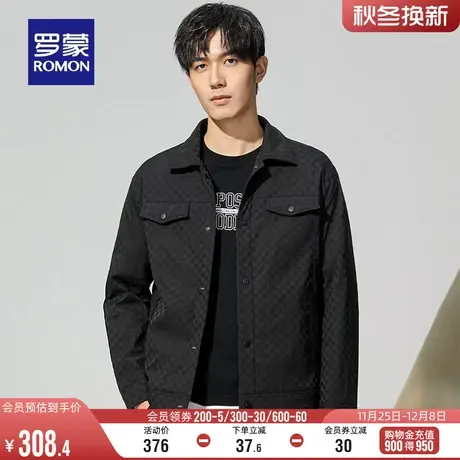 【加棉保暖】罗蒙男士工装短款棉服2023冬季新款棋盘格棉衣外套男图片