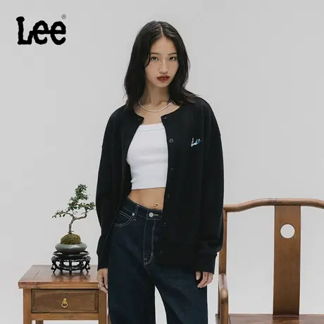 Lee商场同款24早春新品舒适版印花黑色女长袖卫衣潮LWT007744201图片