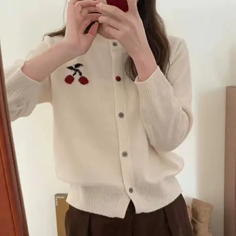 春装2024年新款早春针织开衫外套女初春穿搭别致绝美毛衣小个子女图片