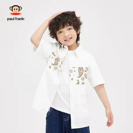 大嘴猴童装男童短袖衬衫2023年夏季新品半袖中大儿童纯棉上衣衬衫商品大图