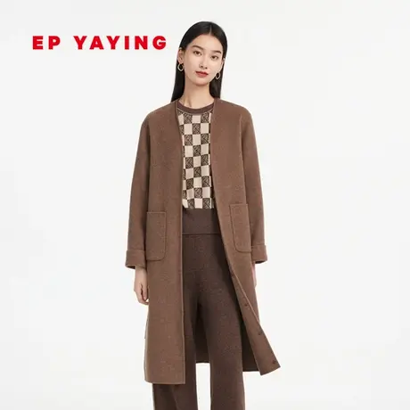 [重磅限量]EP雅莹高端系列 无染色牦牛绒驼绒山羊绒大衣新款8406A商品大图