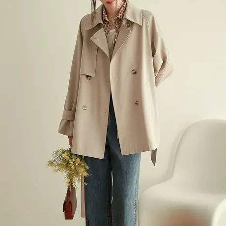 2023春秋季新款风衣外套女短款英伦风小个子流行韩系高级感图片