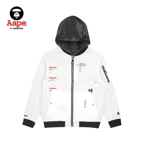 Aape男装秋冬猿颜字母印花迷彩双面穿连帽夹克外套7430XXG图片