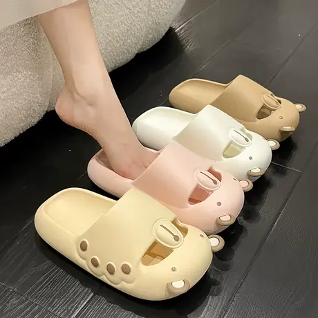 可爱包头凉拖鞋女夏季2023新款学生外穿卡通小熊防滑厚底家居拖鞋商品大图