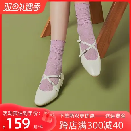戈美其玛丽珍女鞋2023秋季新款单鞋女秋季平底小皮鞋法式百搭鞋子商品大图