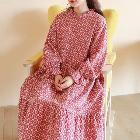 胖妹妹复古优雅满幅绣连衣裙加大码2023新款绣花长袖连衣裙200斤商品大图