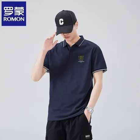 罗蒙男士短袖Polo衫2025夏季新款翻领休闲百搭舒适透气上衣男N1Z商品大图