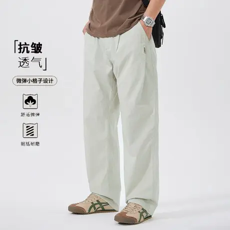 夏季2025新款冰丝速干透气休闲裤男宽松大码薄款凉感通勤直筒裤子商品大图