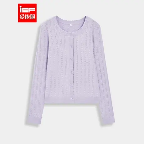 IEF/爱依服【微胖】大码女装2025秋季新款法式温柔小女人毛织外套商品大图