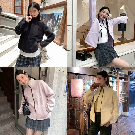 KV真维斯立领外套女2025新款秋冬季洋气时髦抓绒通勤百搭休闲夹克商品大图