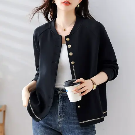 妈妈秋冬季新款棉棒球服女宽松加肥大码女装休闲百搭显瘦上衣外套商品大图