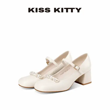 【呼呼专享】KISSKITTY法式玛丽珍鞋女25新款新中式高跟配小皮鞋商品大图