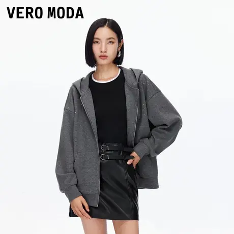 【来了就好】 Vero Moda卫衣外套25秋季新款含羊毛连帽闪钻上衣商品大图