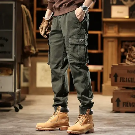 美式复古工装裤子男款时尚工装裤休闲裤男款耐磨春秋工装裤商品大图