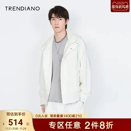 TRENDIANO官方春秋新款夹克男士运动连帽小众设计感潮牌上衣外套商品大图