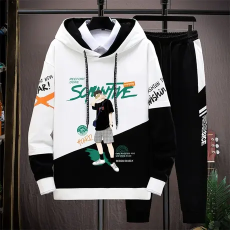 春秋款卫衣男孩外套初中高中学生秋装帅气大童男装青少年运动套装图片