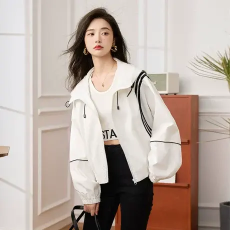 时尚气质休闲夹克外套女士2023年秋季新款百搭减龄通勤短款上衣图片