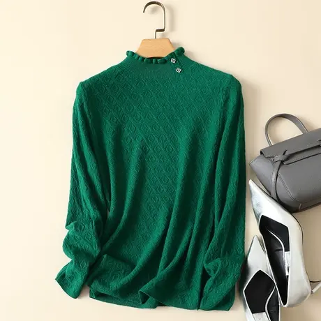 清仓！半高领毛衣套头打底衫女秋冬新款内搭爆款百搭洋气针织衫女商品大图