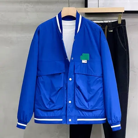 春秋男士外套2023新款ins潮流休闲工装潮牌男立领飞行服装夹克男图片