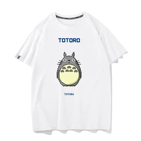秀洛像素风龙猫短袖t恤宽松纯棉半袖动漫宫崎骏周边衣服打底衫tee商品大图