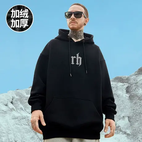 2024秋冬季加绒加厚卫衣男潮ins连帽美式潮牌宽松加肥加大码外套图片