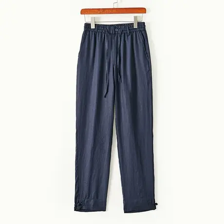 亚麻裤男夏季宽松直筒男士休闲裤中国风男裤薄款休闲长裤潮裤子图片